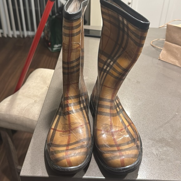 Burberry Plaid Rain Boots - Picture 2 of 4
